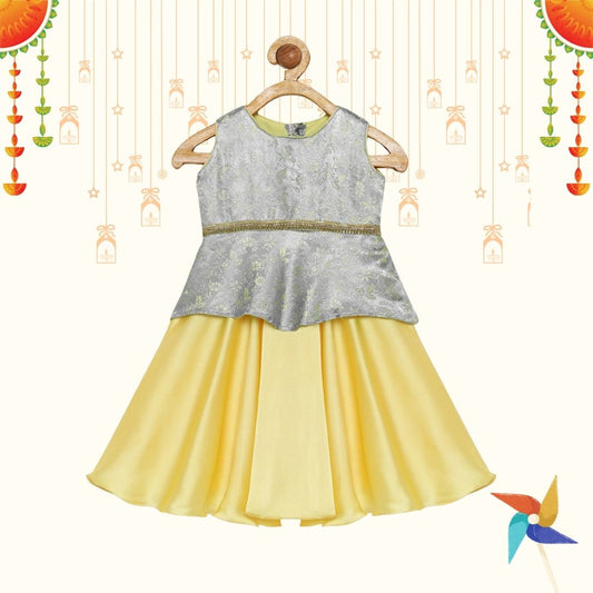 Lehenga choli for baby - Grey