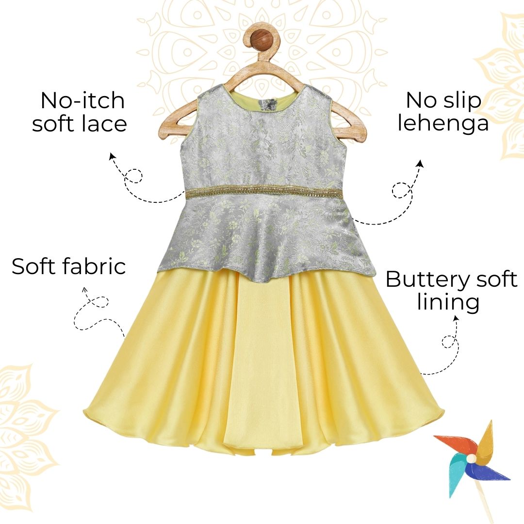 Lehenga choli for baby - Grey